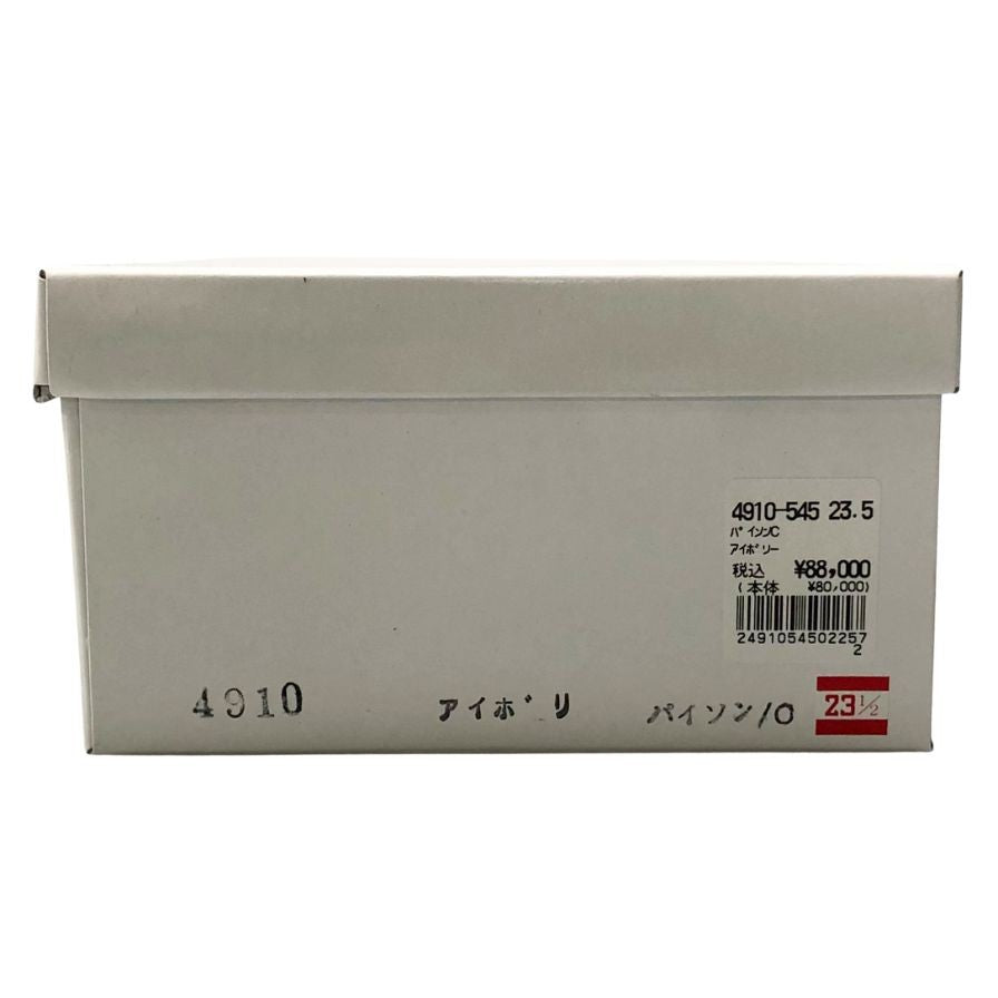 新宿屋 レザーサンダル レザー×パイソン 4910-545 アイボリー 23.5cm レディース shinjukuya 約23.5cm【7-7】