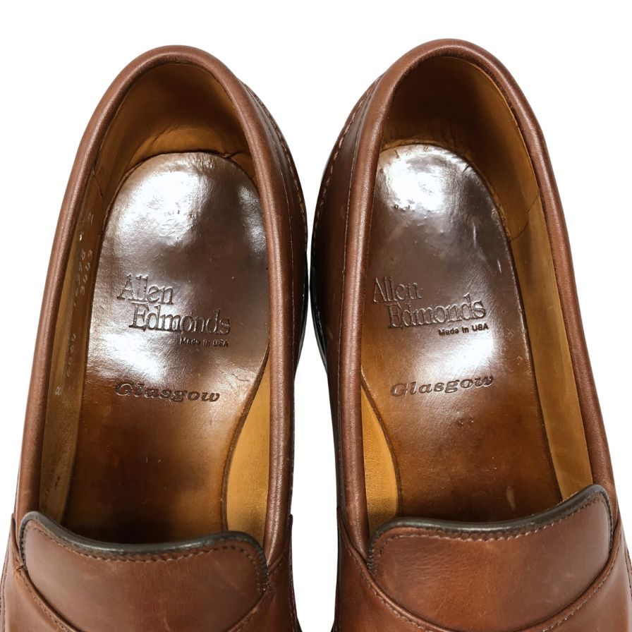 アレンエドモンズ ローファー グラスゴー メンズサイズ 8 ブラウン Allen Edmonds 約26.0cm【AFC47】
