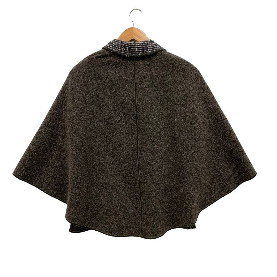 中古◆ベース ウールジャケット ラナウール ツイード 切替 ブラウン レディース サイズM vece 【AFB40】