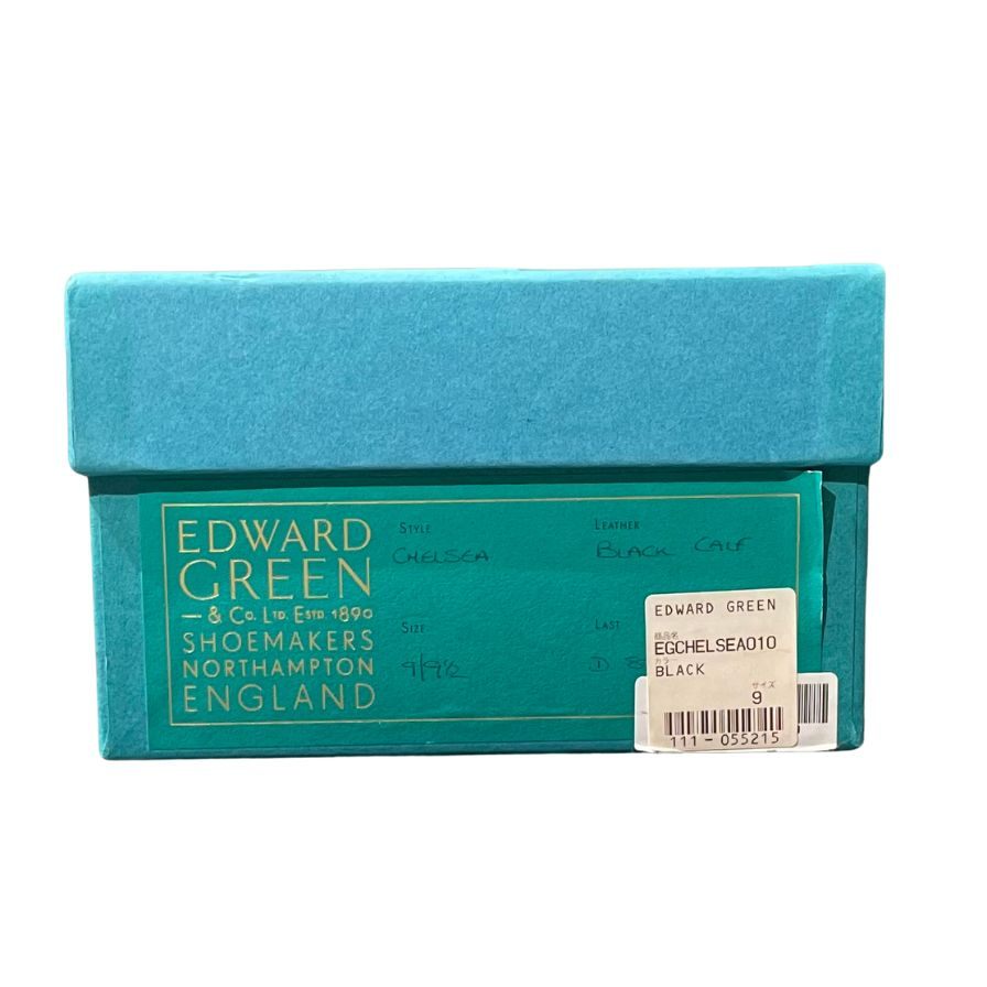 エドワードグリーン レザーシューズ チェルシー ストレートチップ 内羽根 82ラスト メンズ サイズ9D ブラック EDWARD GREEN CHELSEA ビジネスシューズ 約28.0cm【LA】【中古】