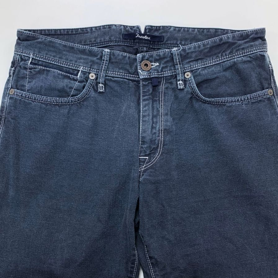 インコテックス デニムパンツ 001Xo コットン SLOWEAR RAY SLIM ルーマニア製 ネイビー メンズ サイズ33 INCOTEX 【AFB44】