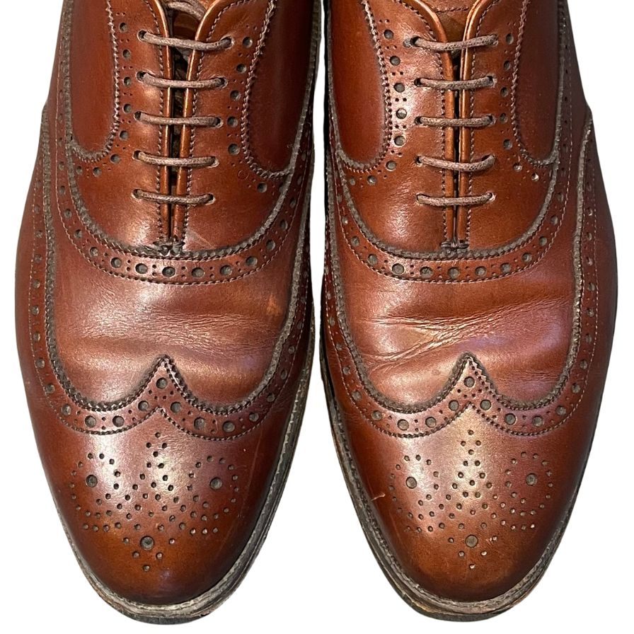 オールデン レザーシューズ 927 旧ロゴ ウイングチップ カーフ ブラウン メンズ サイズUS7.5E ALDEN スエードシューズ 約25.0cm【LA】【中古】