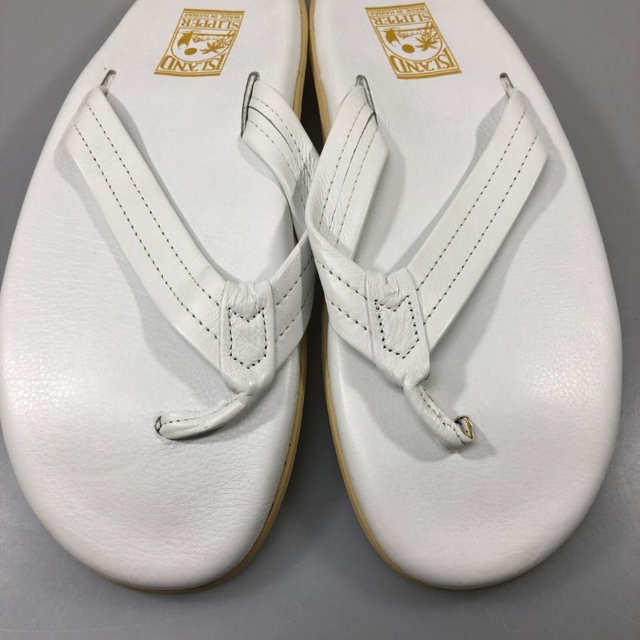 アイランドスリッパ ビーチサンダル レザー ホワイト メンズ サイズ13 ISLAND SLIPPER 約31+cm【AFC51】