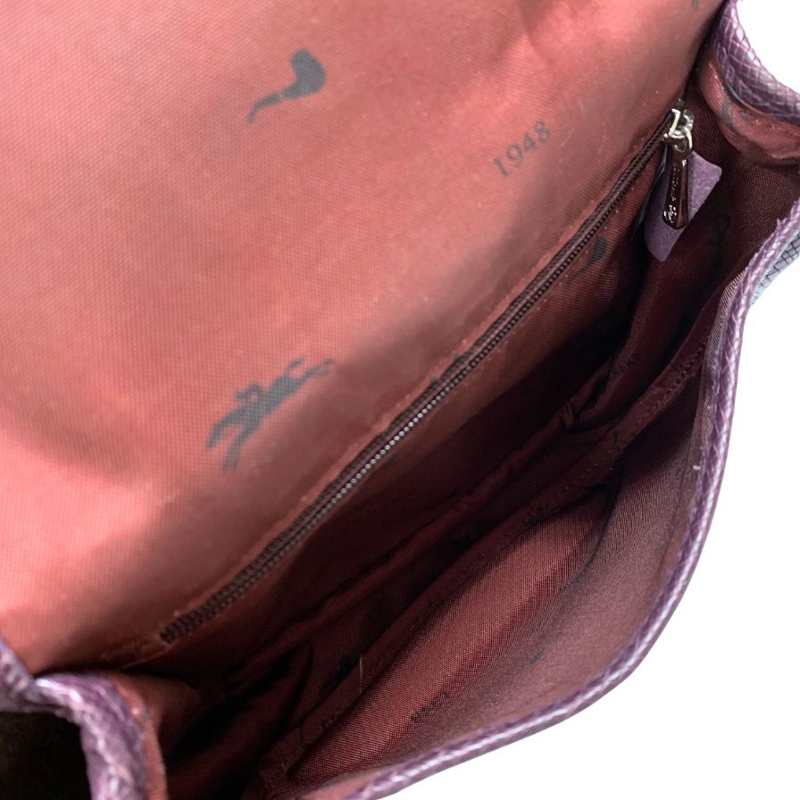 ロンシャン レザー ショルダーバッグ オールドロンシャン レディース バイオレット LONGCHAMP【AFE1】