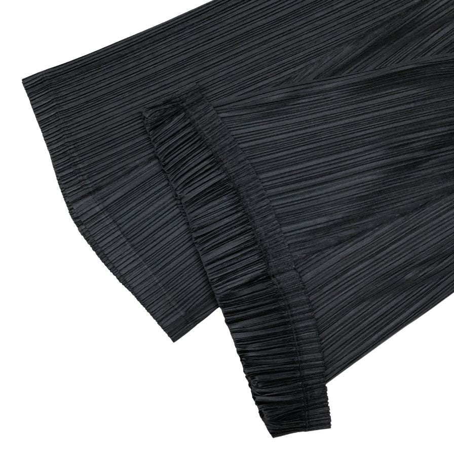 プリーツプリーズ イッセイミヤケ パンツ THICKER BOTTOMS ポリエステル サイズ5 レディース ブラック PLEATS PLEASE ISSEY MIYAKE 【AFB38】