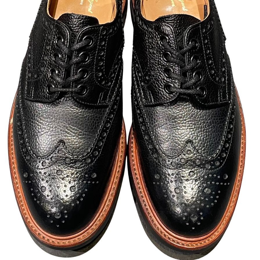 アルフレッド サージェント ウイングチップ ブラック グレインレザー メンズ サイズUK7D Alfred Sargent ビジネスシューズ 約25.5cm【LA】【中古】