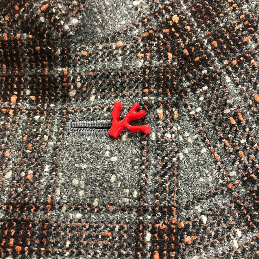 新品同様◆イザイア 2Bテイラード ツイード ジャケット グレー メンズ サイズ 50 ISAIA JAPAN 【AFB26】