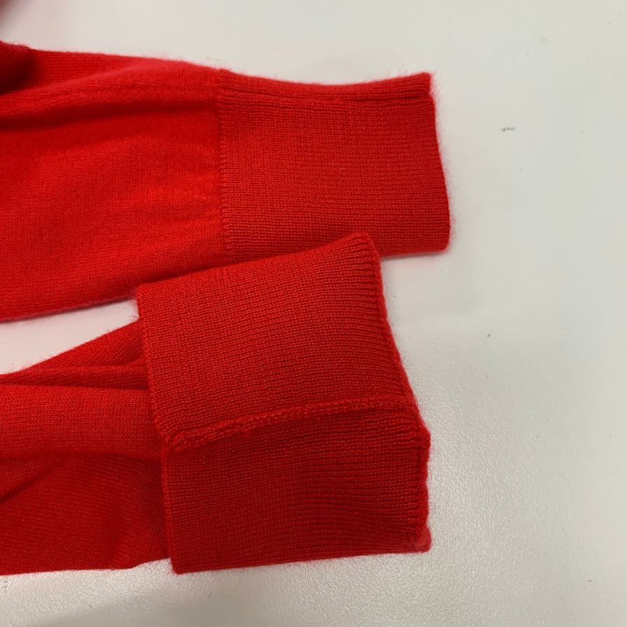 未使用◆キャッシュ&バルバ カーディガン ウーステッドカシミヤ 150 レッド メンズ サイズ2 IMWSW002 Cash&Barba 【AFB27】