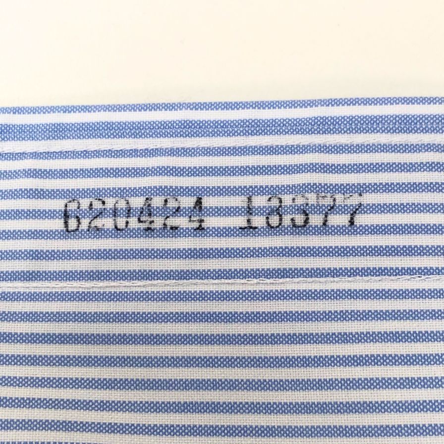 極美品◆ブルックスブラザーズ シャツ ストライプ レギュラー 14ハーフ-32 メンズ サイズ14.5 ブルー BROOKS BROTHERS 【AFB17】