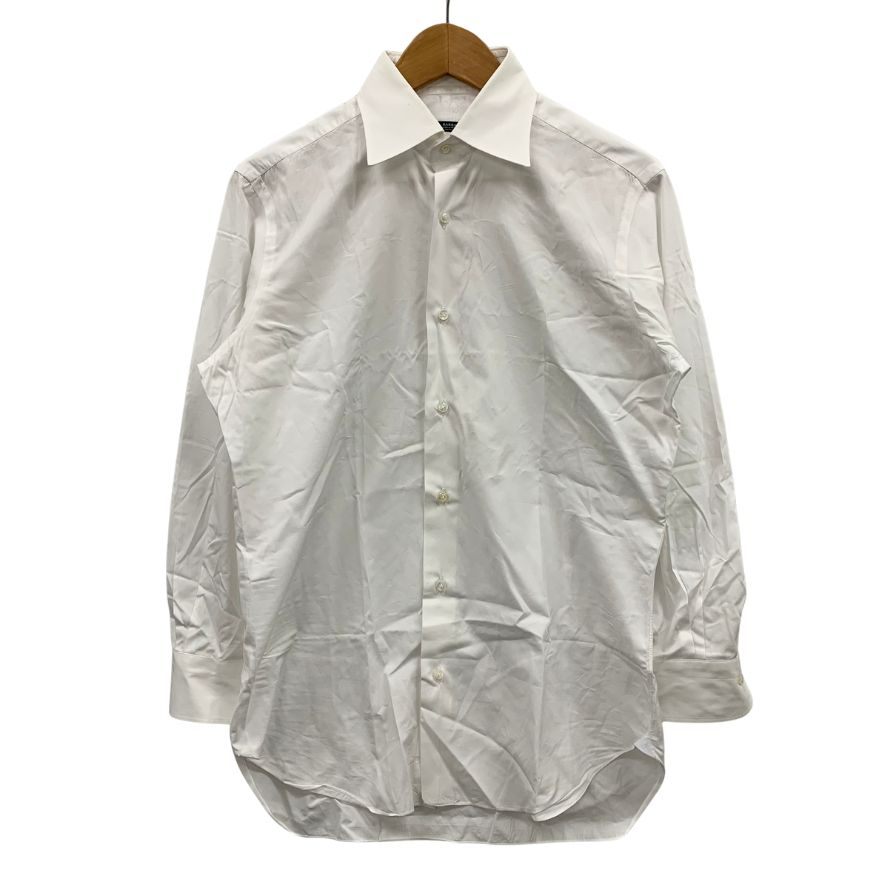 美品◆バルバ シャツ 長袖 ホワイト コットン サイズ40 メンズ BARBA 【AFB16】
