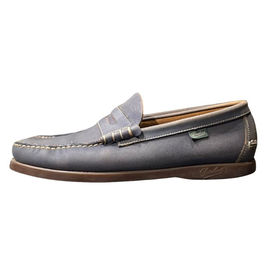 パラブーツ ローファー コロー クラックレザー ネイビー サイズUK7.5 PARABOOT ビジネスシューズ 約26.5cm【LA】【中古】