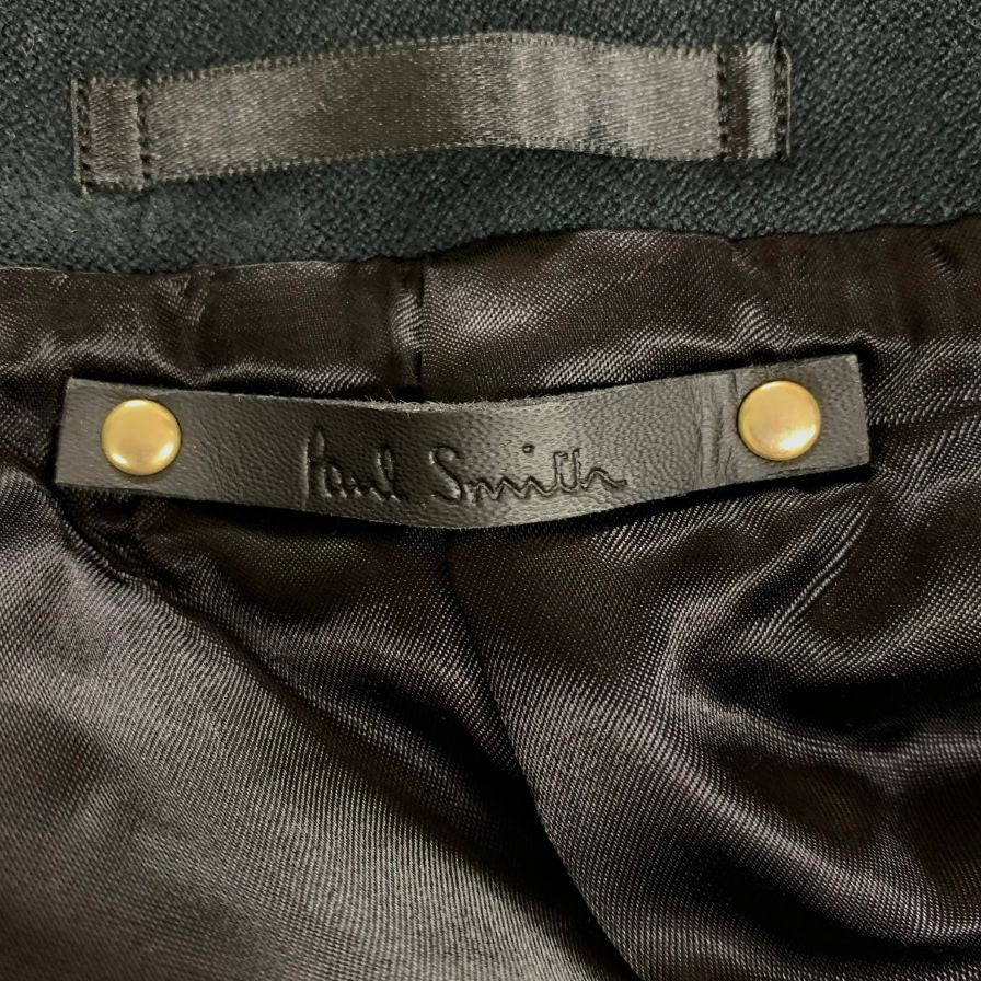 美品◆ポールスミス チェスターコート PM-SL-75703 ウール100% メンズ サイズL 深緑 Paul Smith 【AFA12】