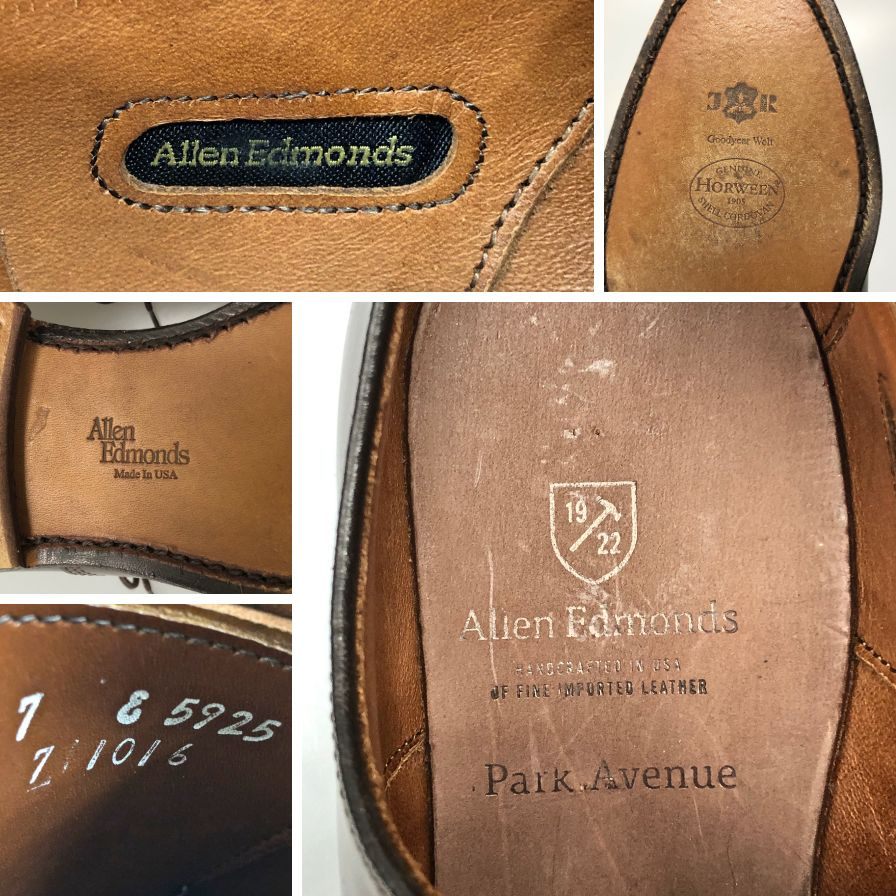 アレンエドモンズ レザーシューズ 5925 パークアベニュー コードバン キャップトゥ バーガンディ メンズ サイズUK7 Allen Edmonds PARK AVENUE ビジネスシューズ 約25.5cm【LA】【中古】