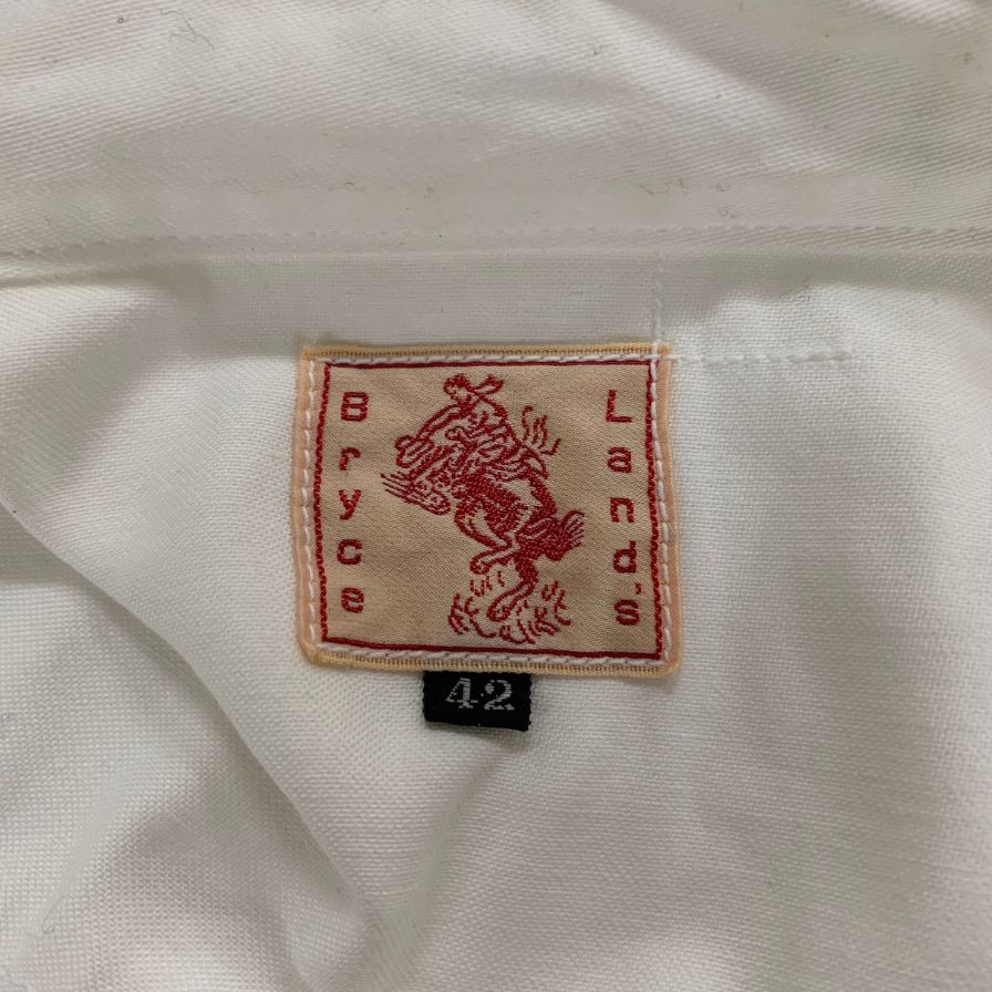 中古◆ブライスランズ ウエスタンシャツ サイズ42 ホワイト Bryceland's 【AFB37】