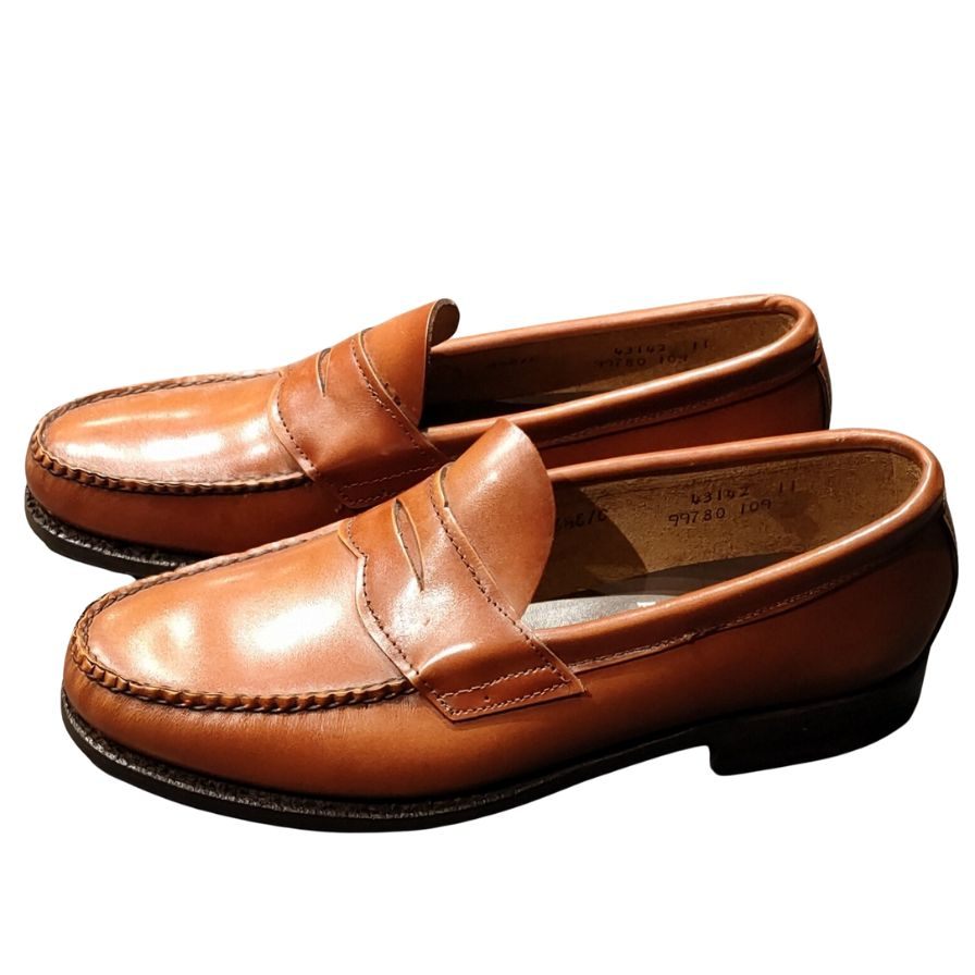 ジョンストン&マーフィー レザーシューズ アンラインド ペニーローファー 99780 ブラウン メンズ サイズ6.5E JOHNSTON&MURPHY 約25.0cm【LA】【中古】