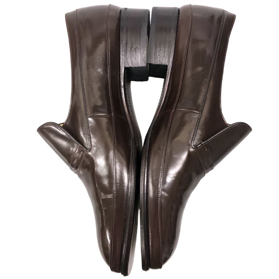 ピエールバルマン ローファー レザー ウッドソール メンズ サイズ7ハーフ ブラウン PIERRE BALMAIN 約25.5cm【AFD9】