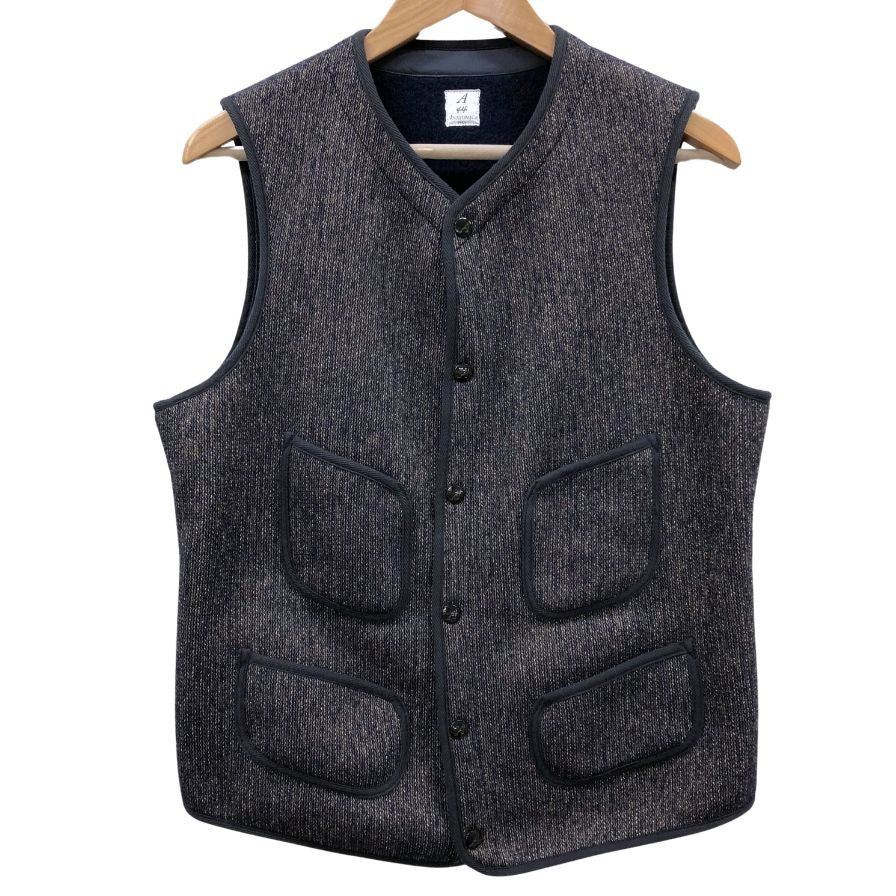 極美品◆アナトミカ ビーチクロスベスト ウール65% コットン35% ブラウン サイズ44 メンズ ANATOMICA 【AFB44】
