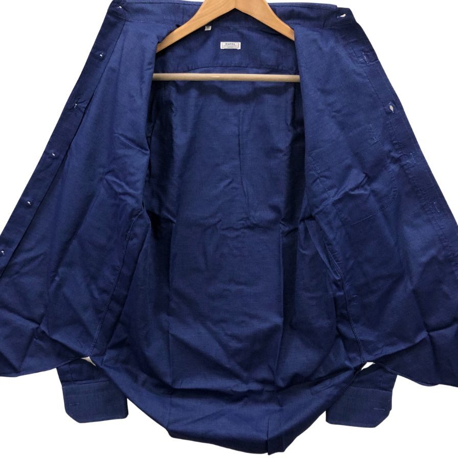 バルバ シャツ 長袖 メンズ コットン サイズ37 ネイビー BARBA【LA】