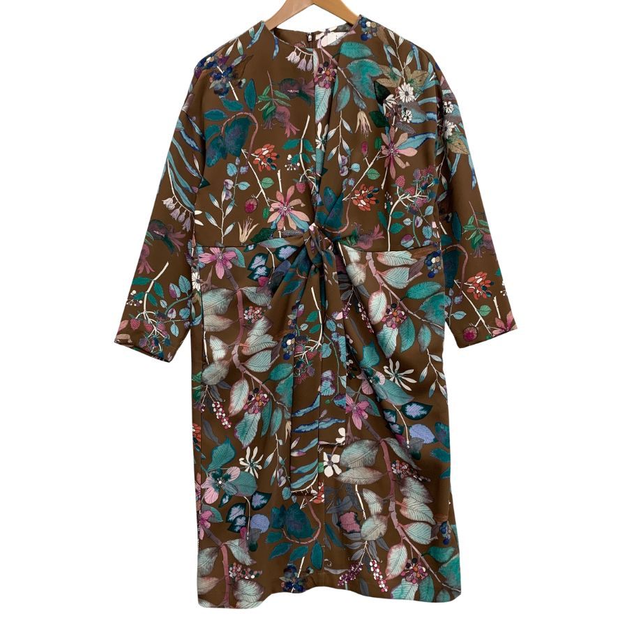 極美品◆エス エッセンシャルズ ワンピース 長袖 総柄 サイズ36 S.ESSENTIALS 【AFB13】