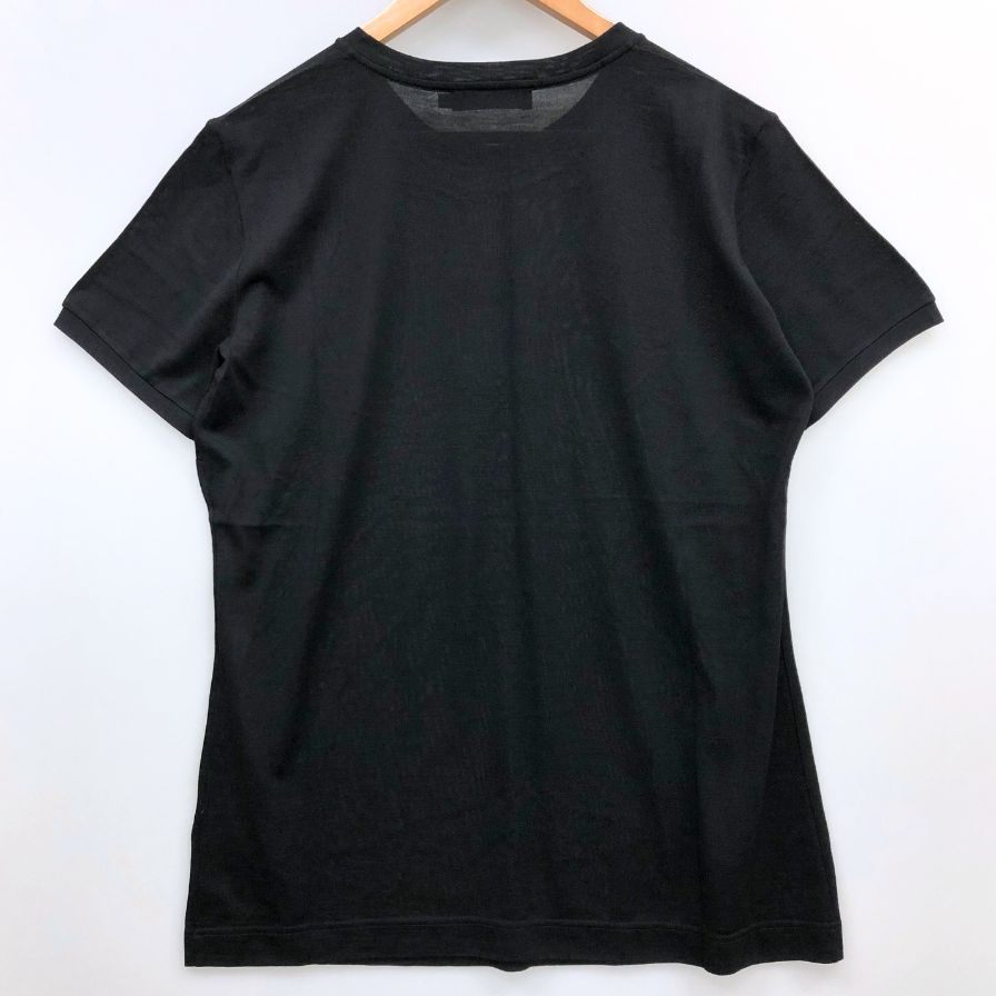 美品◆ドルチェ&ガッバーナ ウール100% ラウンドネック トップス Tシャツ イタリア製 レディース サイズ46 ブラック DOLCE & GABBANA 【AFB46】