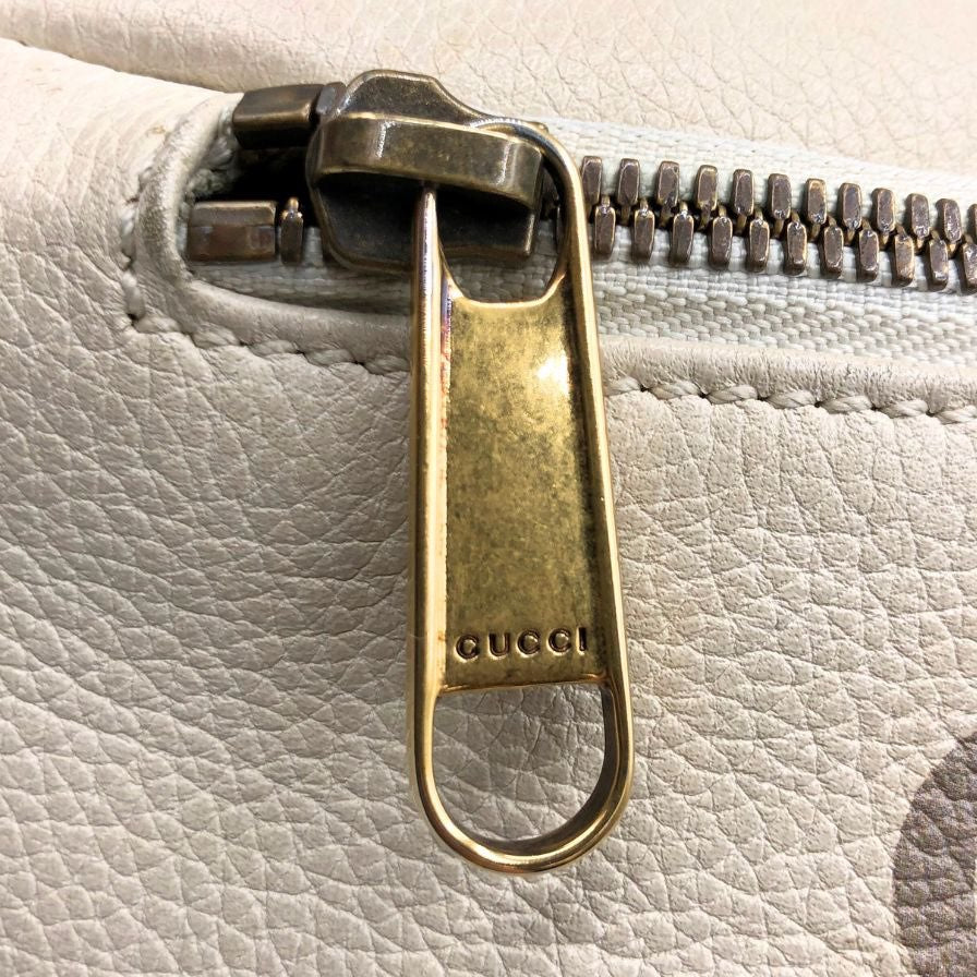 グッチ ボディバッグ ロゴプリント 527792 レザー ベージュ GUCCI【AFE9】