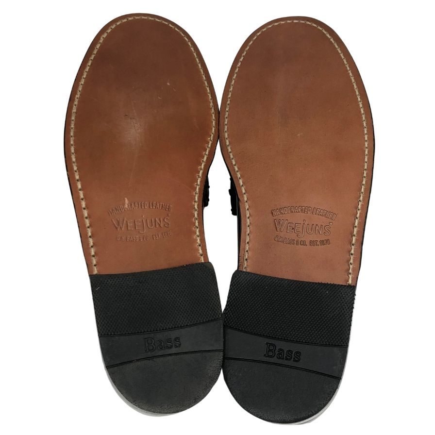 ジーエイチバス ローファー ウィージャンズ ラーソン サイズ8.0 メンズ ブラック ホワイト G.H.Bass&Co. WEEJUNS LARSON ローファー 約26.5cm【LA】【中古】