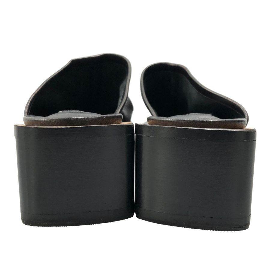 アクネ ストゥディオズ ミュール オープントゥ チャンキーヒール レザー サイズ39 レディース Acne Studios 約25.5cm【AFC29】