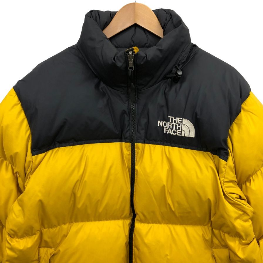 中古◆ザ ノースフェイス ダウンジャケット レトロヌプシ 1996 イエロー×ブラック メンズ サイズM THE NORTH FACE 【AFA12】