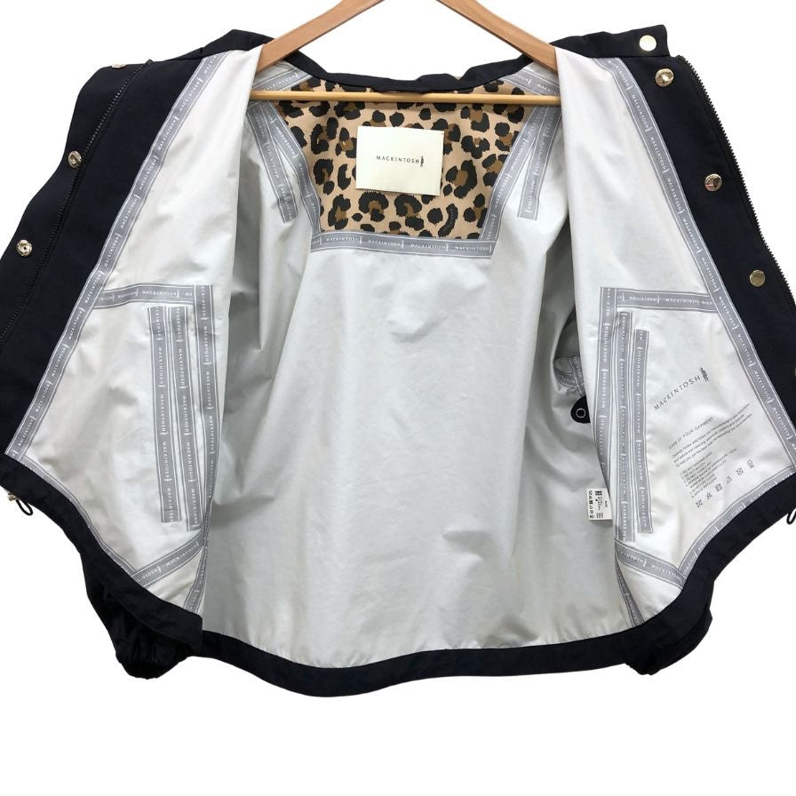 中古◆マッキントッシュ マウンテンパーカー RAINTEC SKYE SHORT レオパード サイズ6 レディース ブラック系 MACKINTOSH 【AFB6】