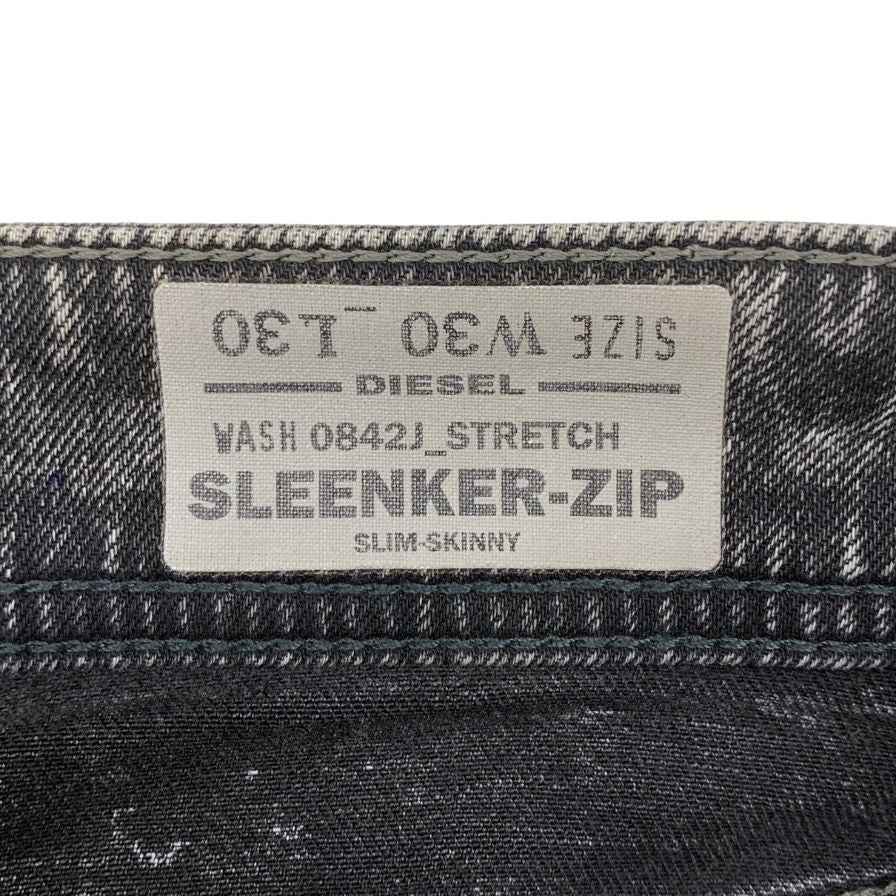 ディーゼル デニムパンツ SLEENKER-ZIP ボタンフライ USED加工 メンズ W30 ブラック DIESEL 【AFB31】