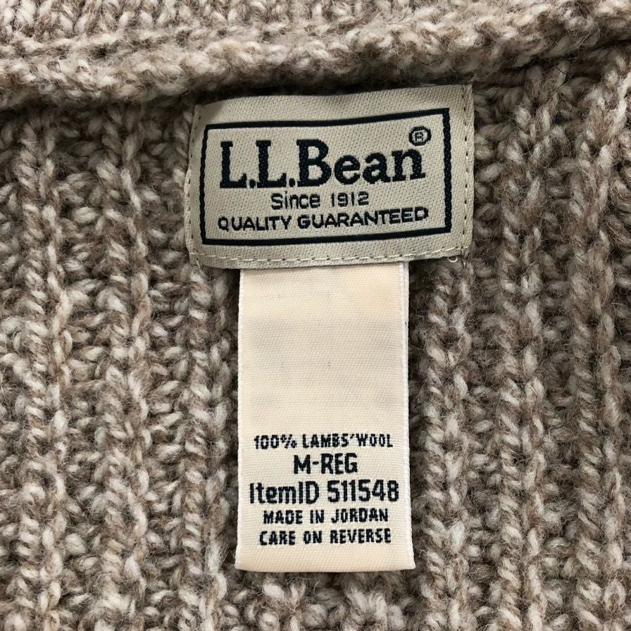 美品◆エルエルビーン カーディガン ニット クラシック ラグ 511548 メンズ ベージュ サイズM L.L.BEAN 【AFA23】