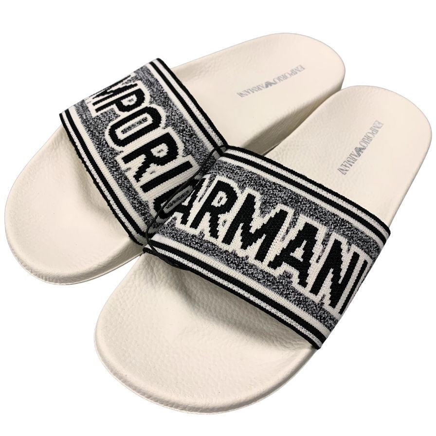 エンポリオアルマーニ サンダル X4P123 サイズ10 メンズ ホワイト ブラック EMPORIO ARMANI 約25.0cm【AFD15】