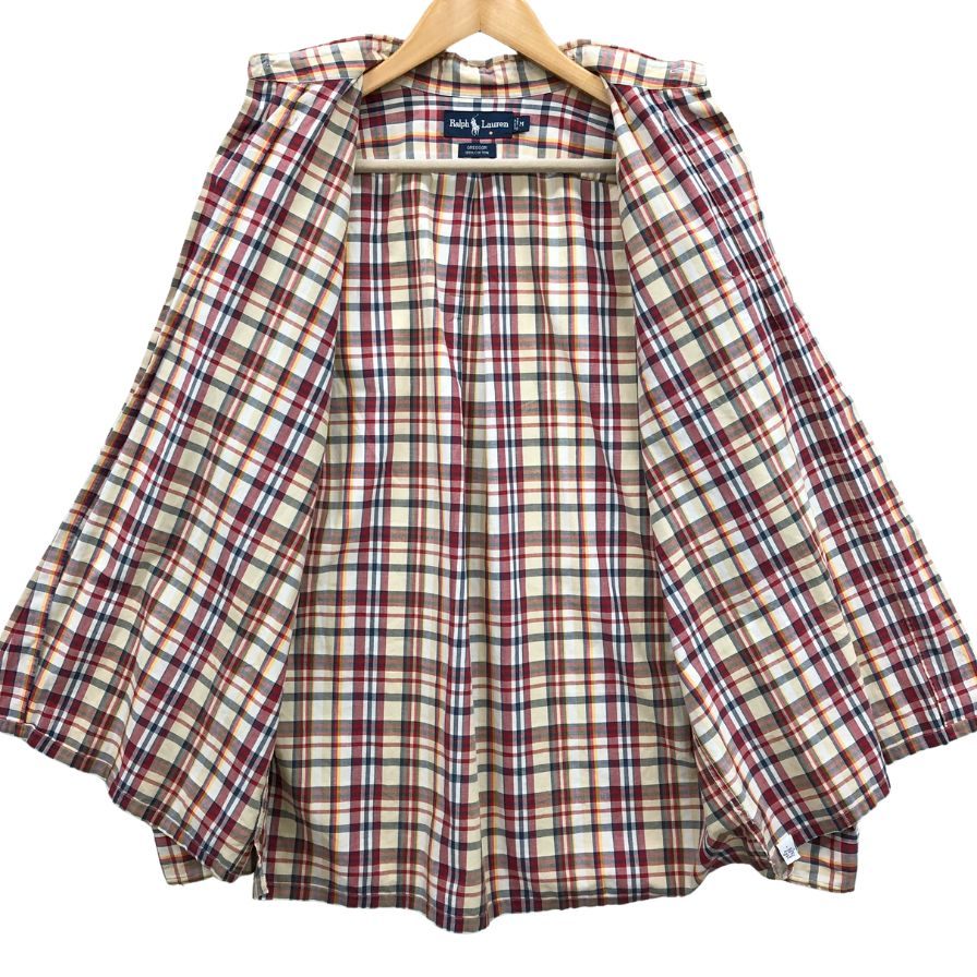 美品◆ラルフローレン 90S チェックシャツ ヴィンテージ マルチカラー メンズ サイズM RALPH LAUREN 【AFB50】