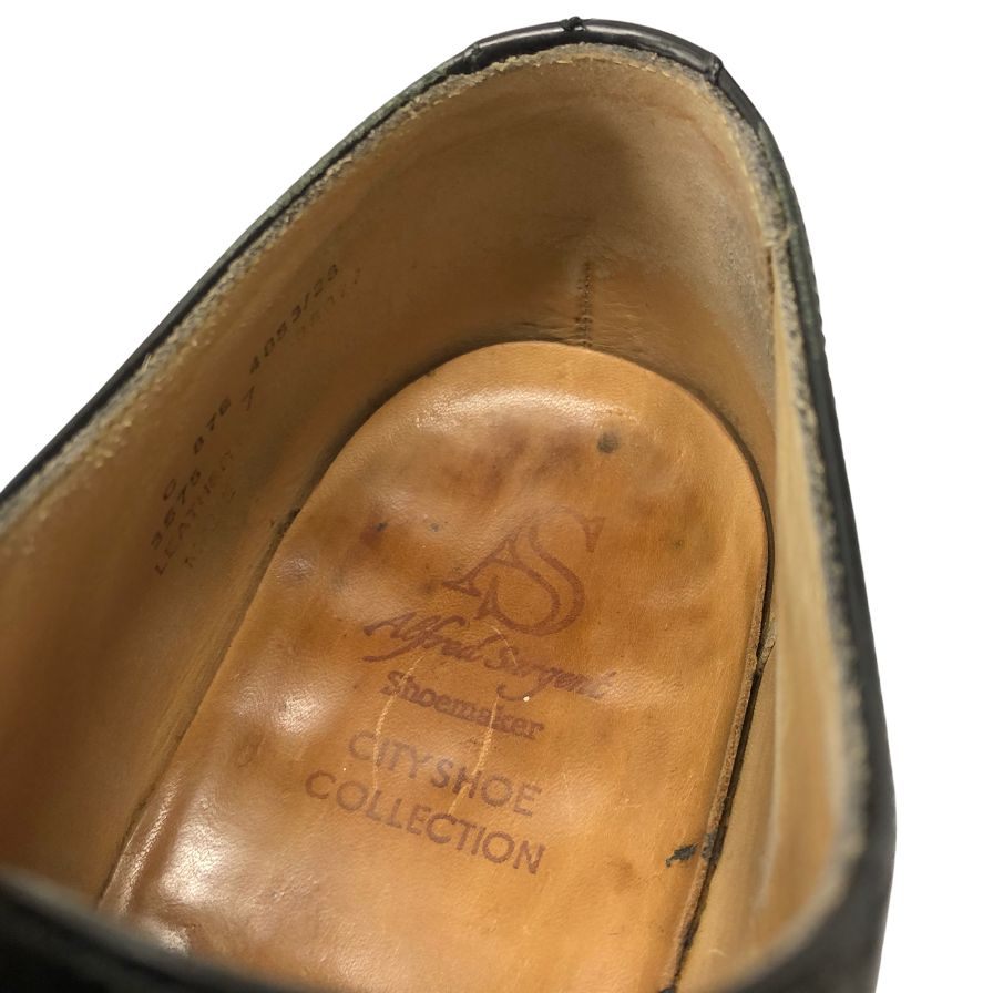 アルフレッドサージェント レザーシューズ ストレートチップ ブラック サイズ7 Alfred Sargent 約25.5cm【AFC5】