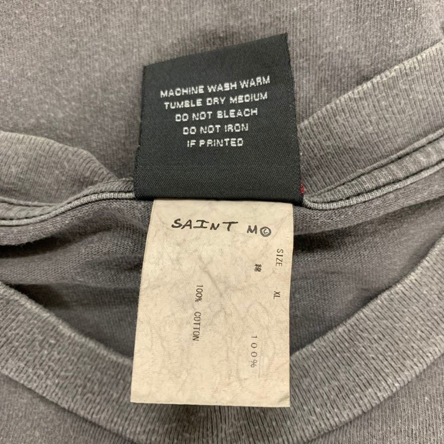 美品◆セントマイケル Tシャツ LttS 22SS サイズXL メンズ グレー SAINT MICHAEL 【AFB19】