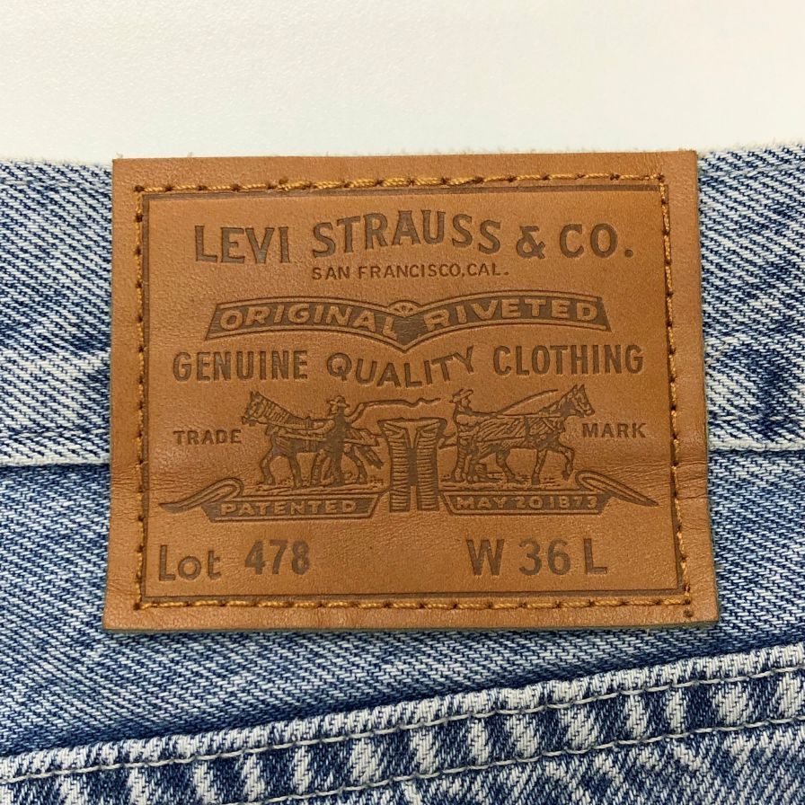 リーバイス プレミアム バギーカーゴ ショートパンツ ストーンウォッシュ Lot478 メンズ サイズW36 インディゴ LEVI'S PREMIUM 【AFB34】