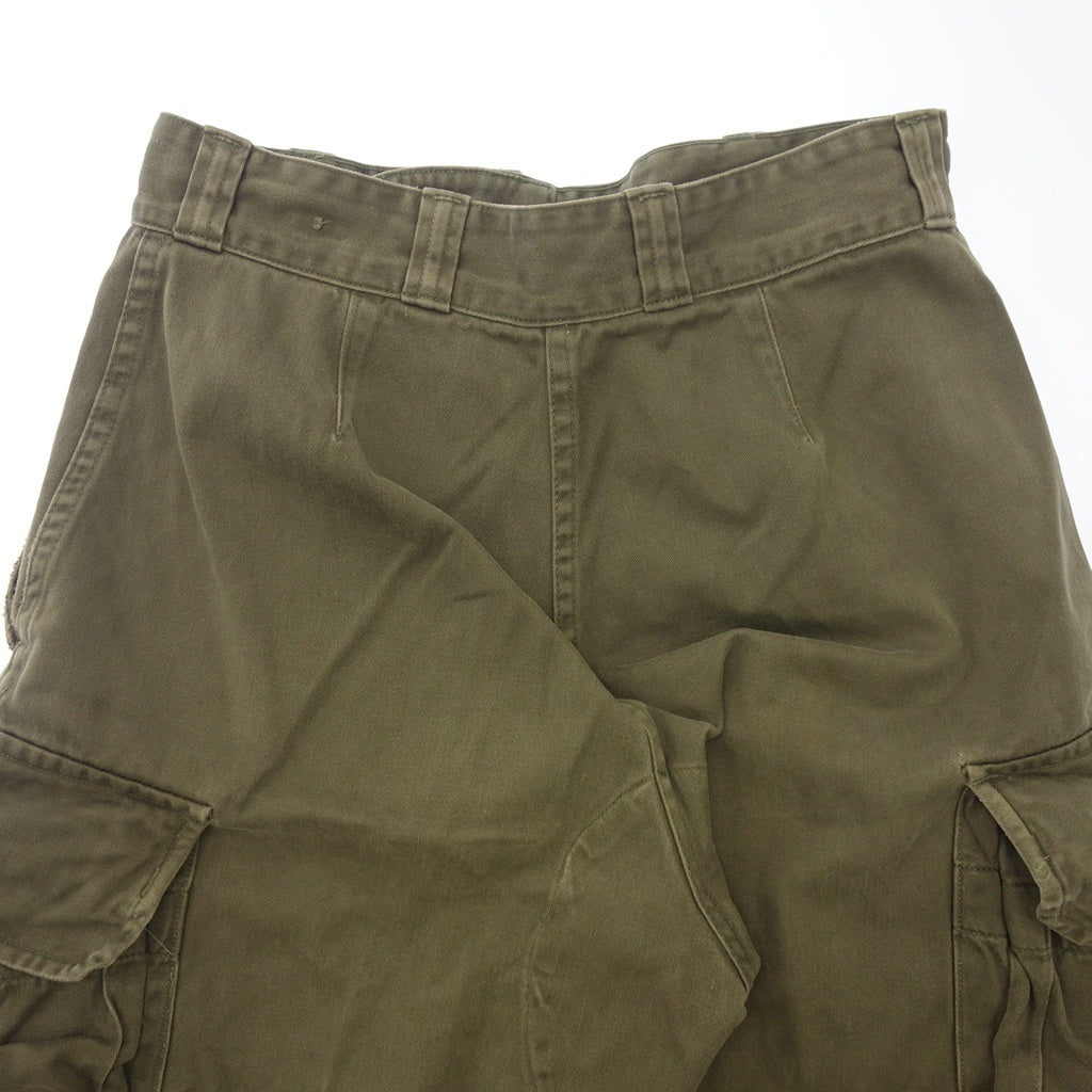 中古◆フランス軍 カーゴパンツ M64 60or70年代 レディース オリーブ サイズ68c FRENCH ARMY VINTAGE【AFB4】