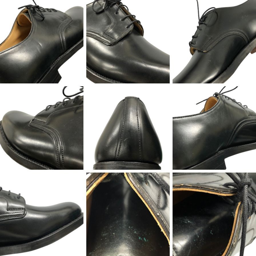 クロケット&ジョーンズ レザーシューズ スターリング プレーントゥ コードバン ブラック サイズ7E メンズ CROCKETT&JONES 約26.0cm【AFD13】