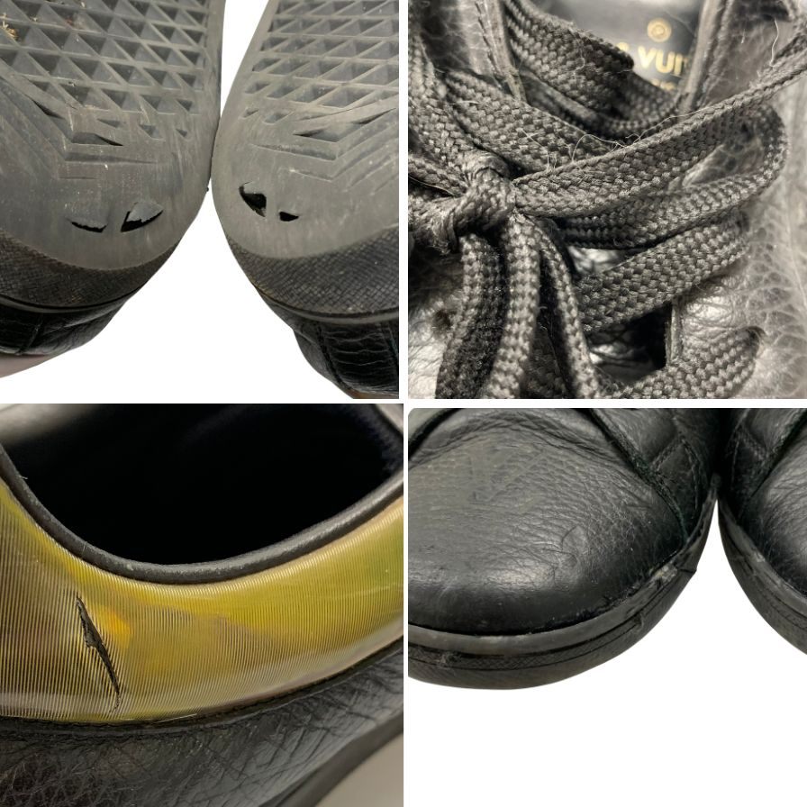 中古◆ルイヴィトン スニーカー モノグラム アンプラント ルクセンブルクライン ブラック メンズ サイズ7.5 1A8J1E LOUIS VUITTON【ADC8】