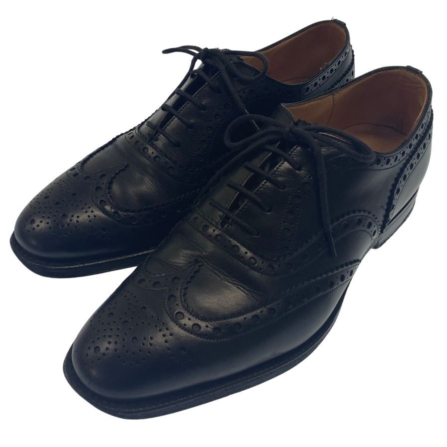 中古◆チャーチ ブリスベン レザーシューズ フルブローグ 75ラスト サイズ65F メンズ ブラック CHURCH'S Brisbane【AFC40】