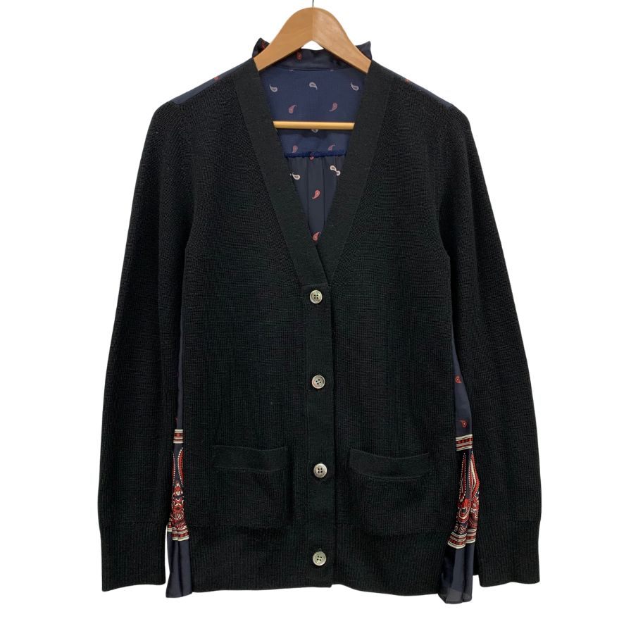 中古◆サカイ 20AW カーディガン プリーツ切り替え レディース サイズ3 20-05182 Sacai 【AFB49】