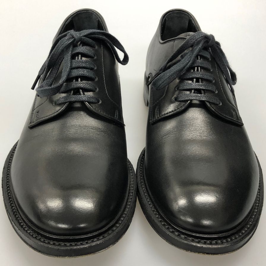 プラダ レザーシューズ プレーントゥ 本革 ブラック メンズ サイズ5.5 PRADA 約24.0cm【AFC7】