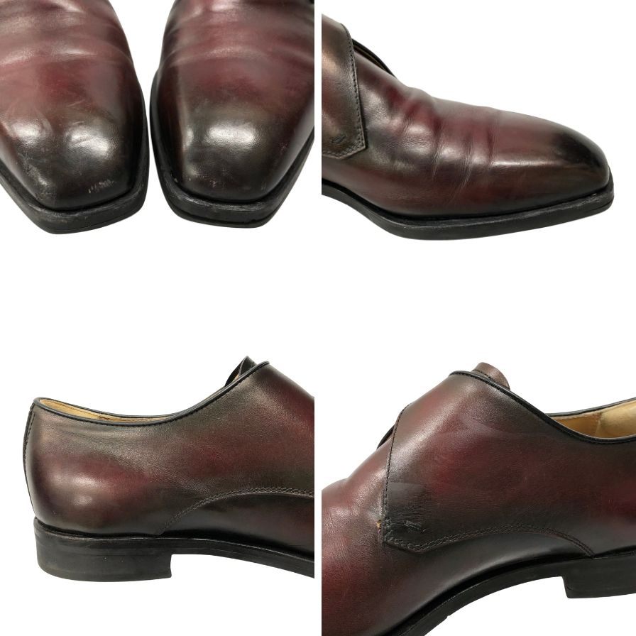 ベルルッティ レザーシューズ シングルモンク メンズ サイズ8.5 バーガンディ Berluti 約26.5cm【AFC33】