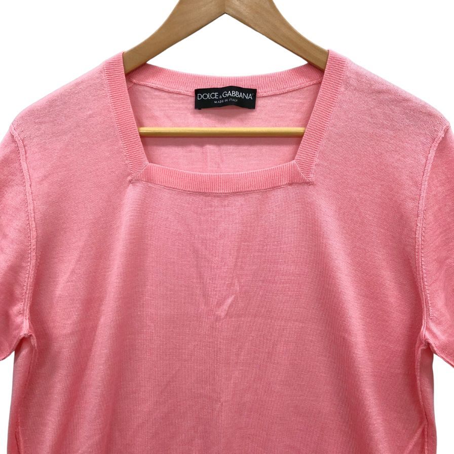 極美品◆ドルチェ&ガッバーナ 半袖トップス レディース カシミア70% シルク30% サイズ44 ピンク DOLCE&GABBANA 【AFB44】