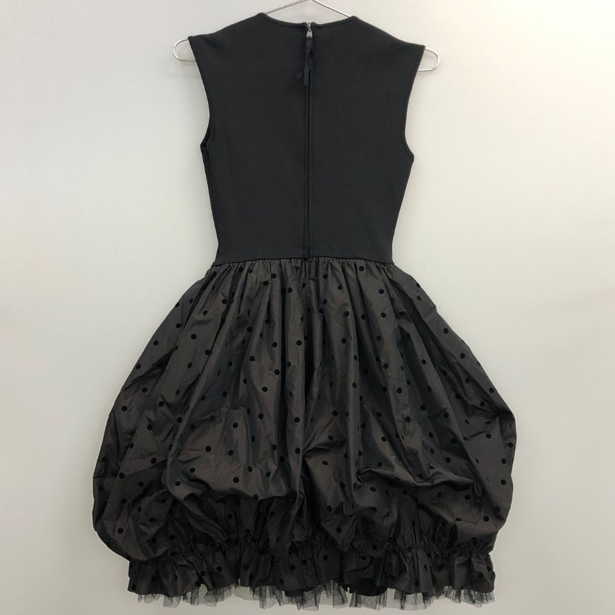 美品◆デイジー リン フォー フォクシー 異素材ドレス バルーン フレア 32197 レディーズ サイズ38 ブラック DAISY LIN for foxey 【AFB43】