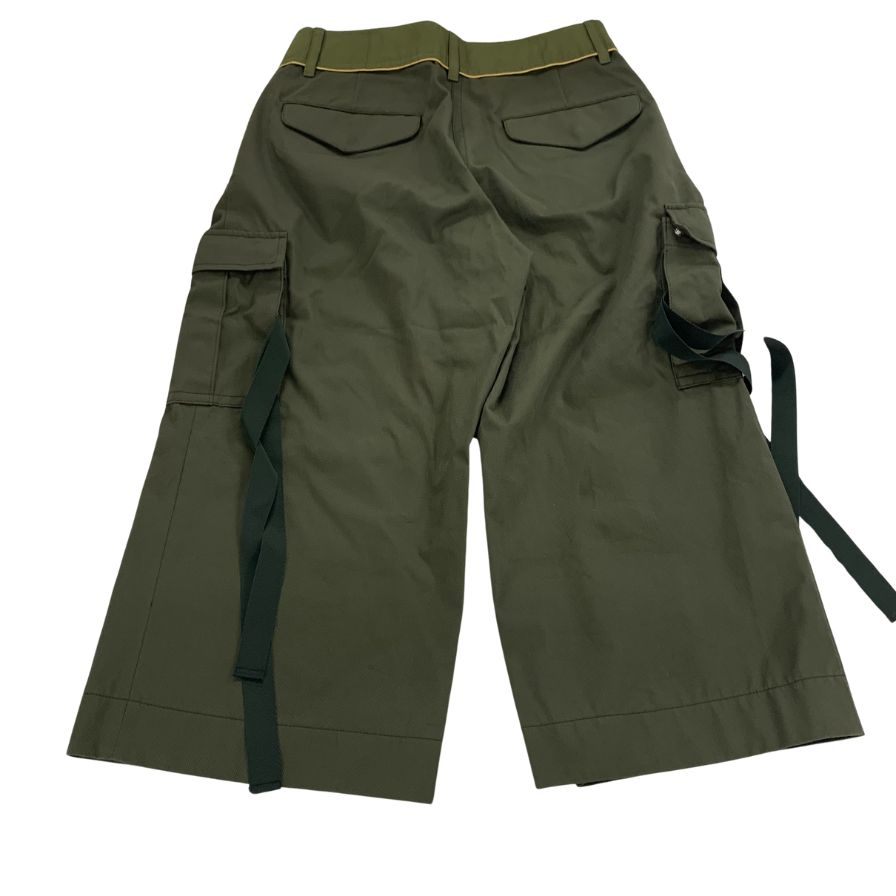 美品◆サカイ クロップドパンツ 20-04855 20AW カーキ レディース サイズ3 sacai 【AFB31】