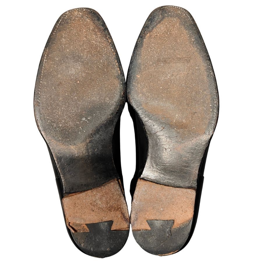 クロッケット&ジョーンズ レザーシューズ スタンフォード アデレード ブラック 紐カスタム赤 メンズ サイズUK6.5E CROCKETT&JONES ビジネスシューズ 約25.5cm【LA】【中古】