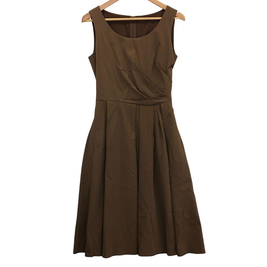美品◆フォクシーニューヨーク ワンピース ノースリーブ 22641 ブラウン レディース サイズ40 FOXEY NEWYORK 【AFB21】