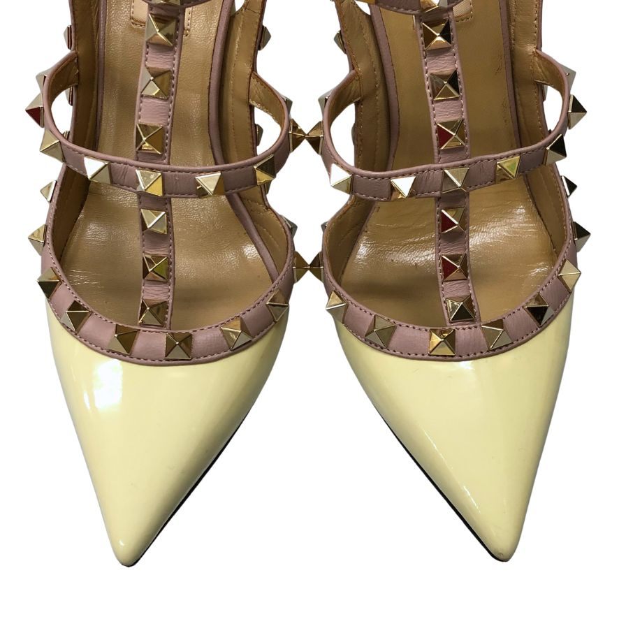 ヴァレンティノガラヴァーニ ヒールパンプス ストラップ ロックスタッズ アイボリー レディース サイズ37 VALENTINO GARAVANI 約23.5cm【AFD8】