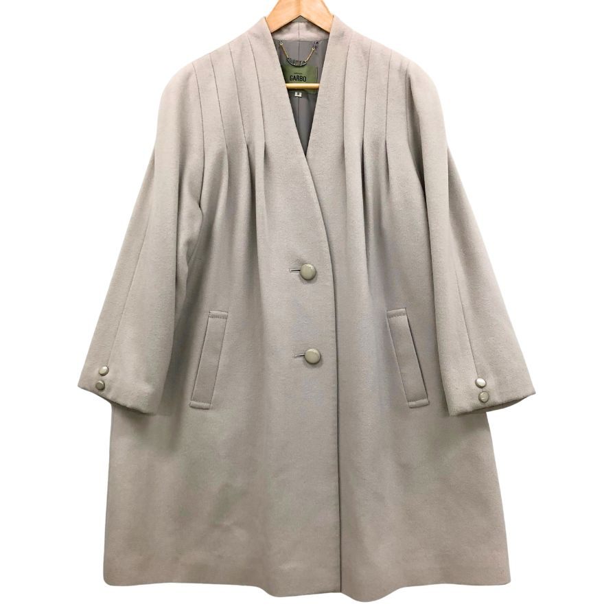 中古◆スーペリア ガルボ ノーカラー カシミアコート レディース サイズ9 Superior Galbo 【AFB22】